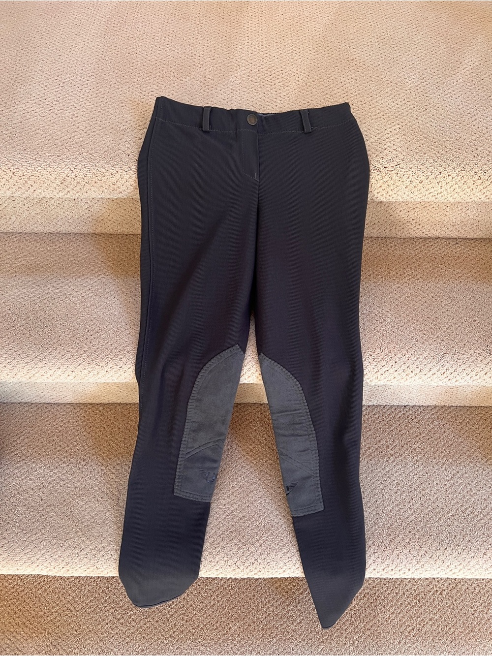Black Equestrian Riding Breeches with Knee Patches